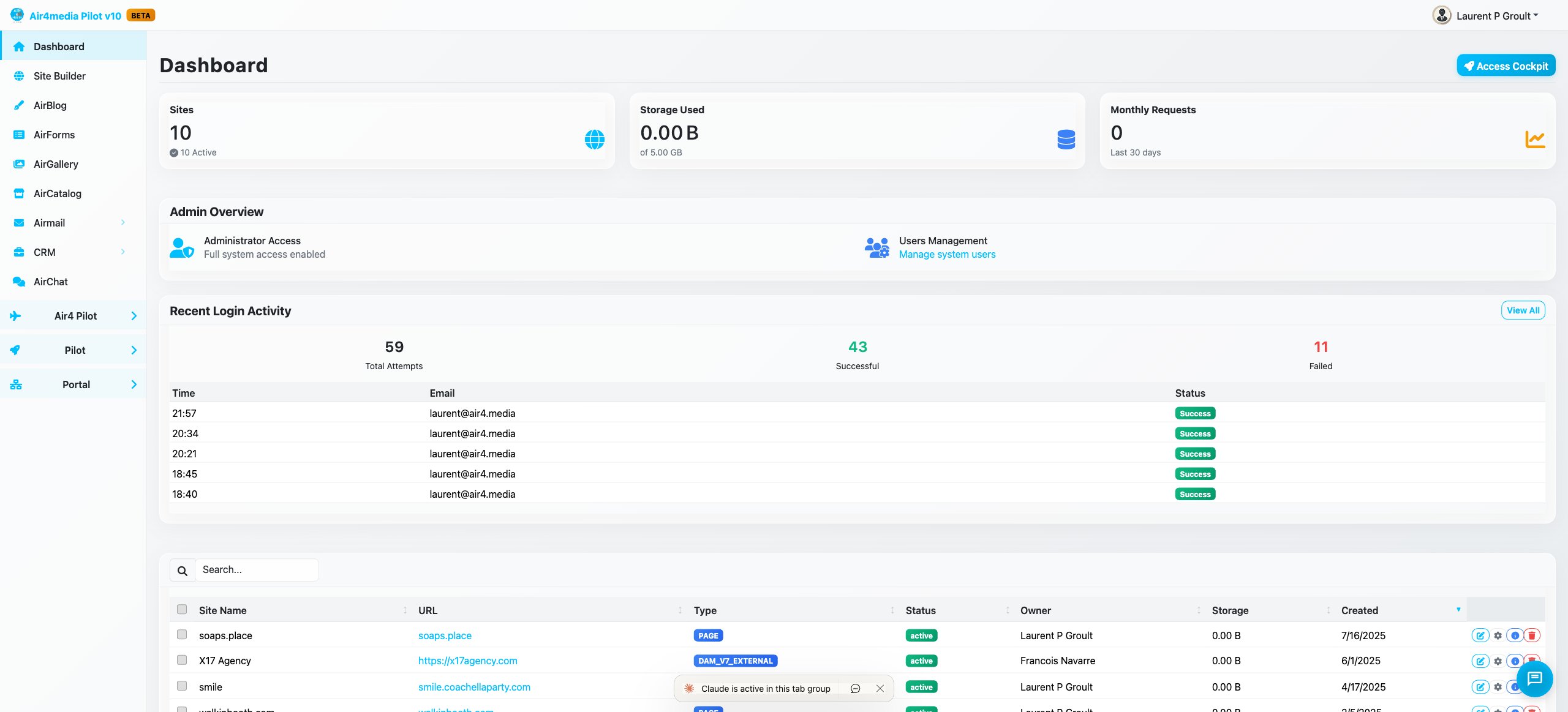 air4.media Dashboard